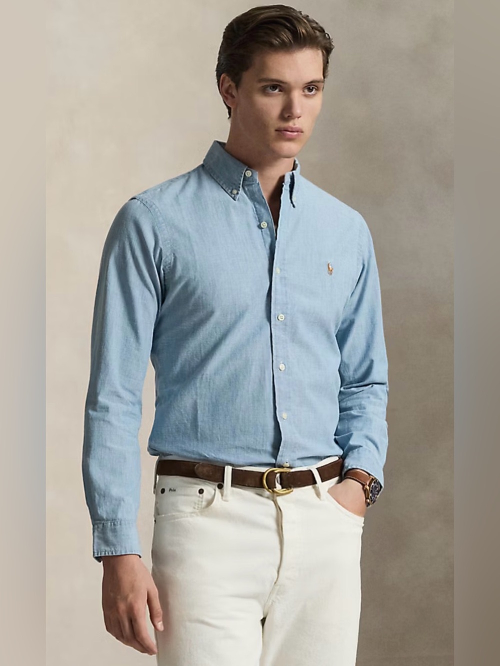 Ralph Lauren Men’s Blue Chambray Oxford Shirt